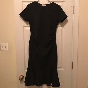 Maternity midi dress with ruffle